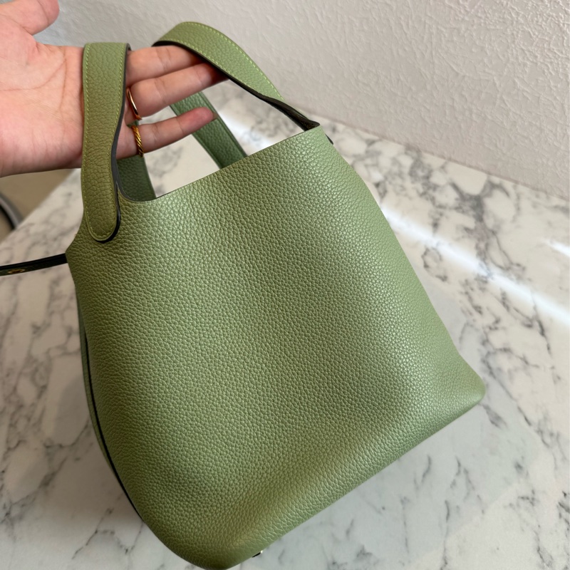 Hermes牛油果綠金釦picotin18 超好看超顯白-2