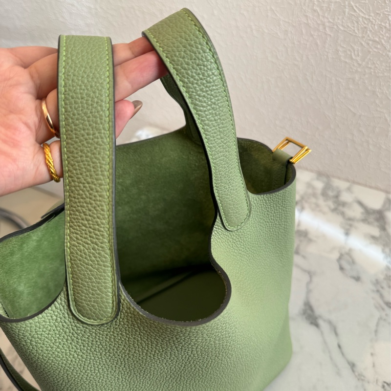 Hermes牛油果綠金釦picotin18 超好看超顯白-22