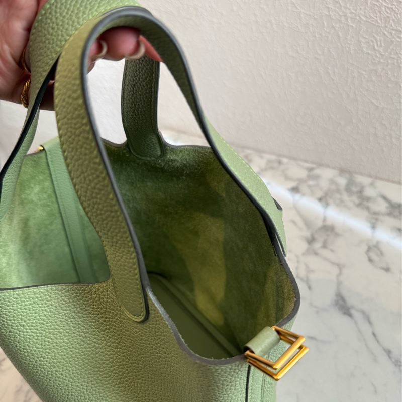 Hermes牛油果綠金釦picotin18 超好看超顯白-23