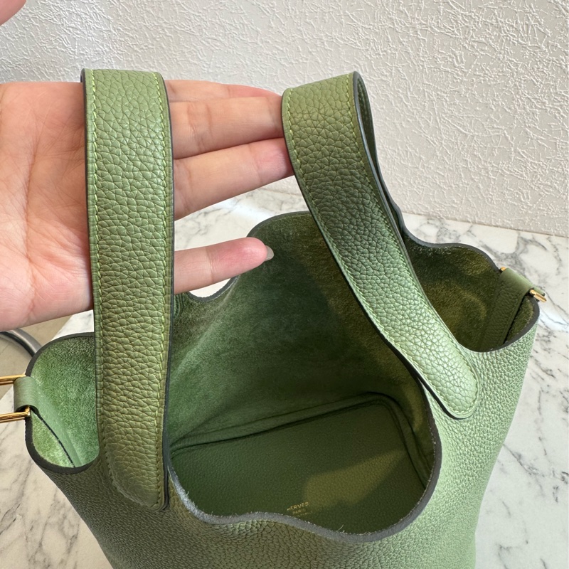 Hermes牛油果綠金釦picotin18 超好看超顯白-24