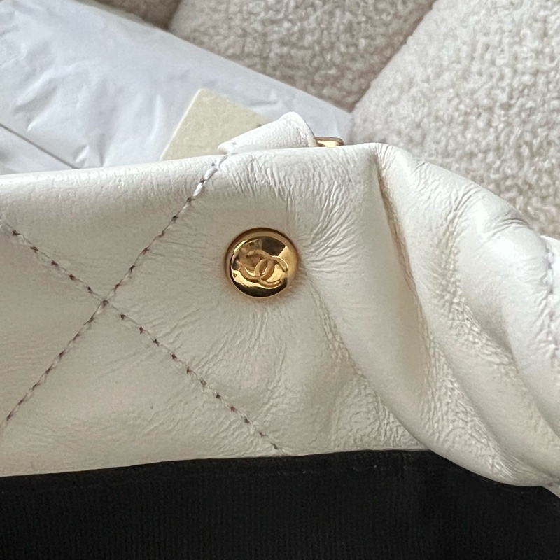 Chanel 22b hobo 鏈條包(白金)-19