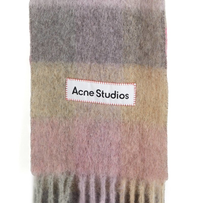 【Acne Studios】Mohair Checked 馬海毛格紋 圍巾 紫粉色 淡紫色 粉色 CA0084.BOB-1