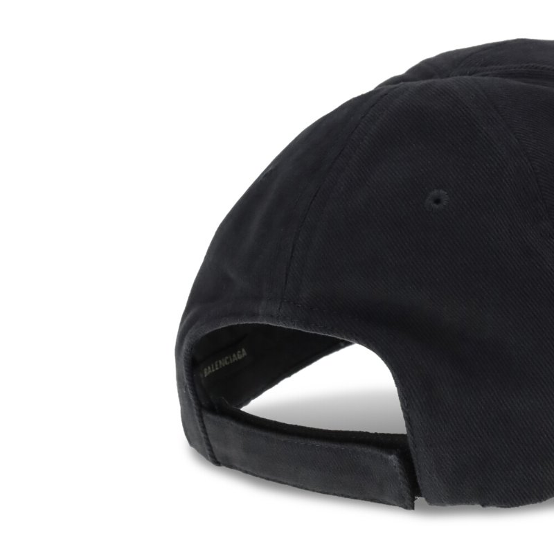 【Balenciaga 巴黎世家】Masking Tape Cap 仿舊 棒球帽 鴨舌帽 帽子 黑色 858087410B21041-2