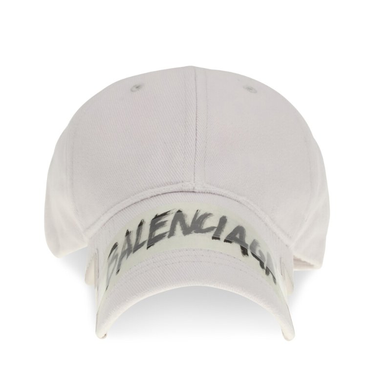 【Balenciaga 巴黎世家】Masking Tape Cap 仿舊 棒球帽 鴨舌帽 帽子 白色 858087410B29017-0