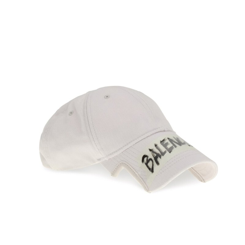 【Balenciaga 巴黎世家】Masking Tape Cap 仿舊 棒球帽 鴨舌帽 帽子 白色 858087410B29017-1