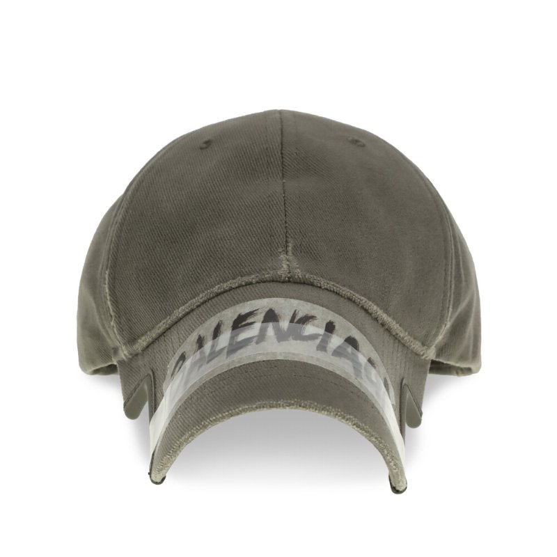 【Balenciaga 巴黎世家】Masking Tape Cap 仿舊 棒球帽 鴨舌帽 帽子 卡其綠色 858087410B22840-0