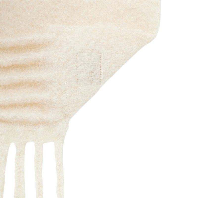 【LOEWE 羅威】Wool Mohair 羊毛與馬海毛混紡 圍巾 白色-2