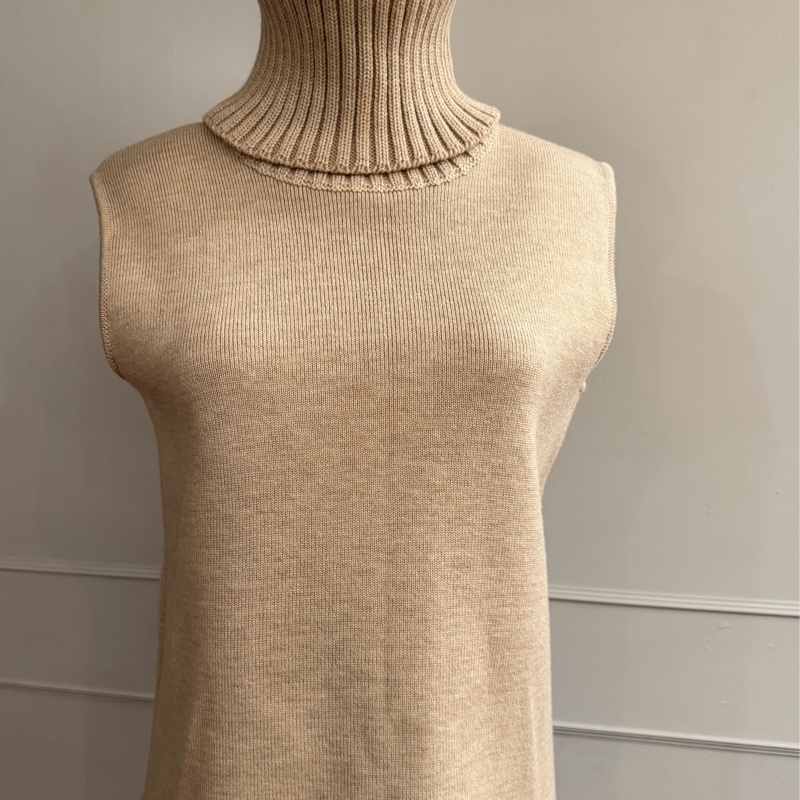 《新歡舊愛》正品CHANEL香奈兒超高領背心毛衣M~L-7