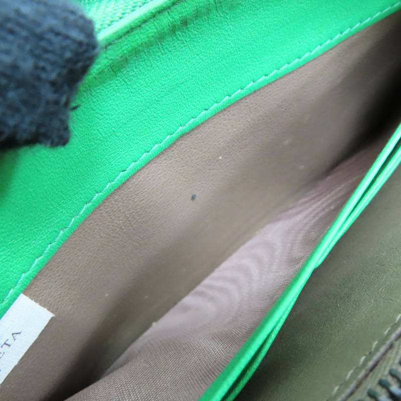 綠色 編織牛皮 拉鍊長夾【BOTTEGA VENETA 寶緹嘉】-6