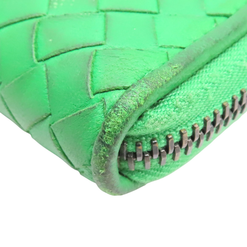 綠色 編織牛皮 拉鍊長夾【BOTTEGA VENETA 寶緹嘉】-14