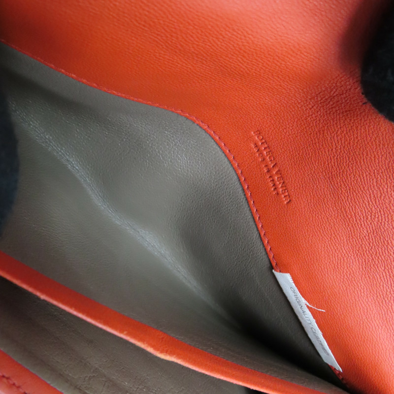 橘色 編織羊皮 扣式長夾【BOTTEGA VENETA 寶緹嘉】-6