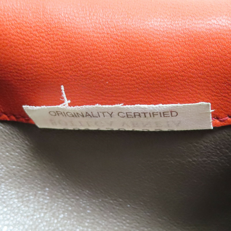 橘色 編織羊皮 扣式長夾【BOTTEGA VENETA 寶緹嘉】-8