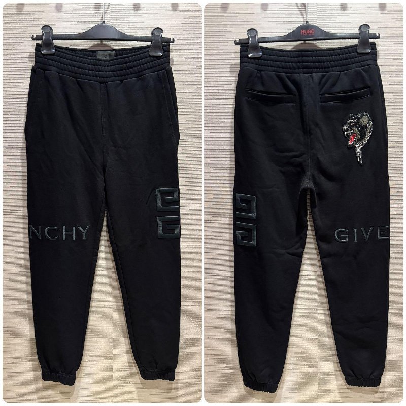 💎Han's house精品服飾💎GIVENCHY 紀梵希 Logo 立體 刺繡 長褲 縮口 棉褲-0