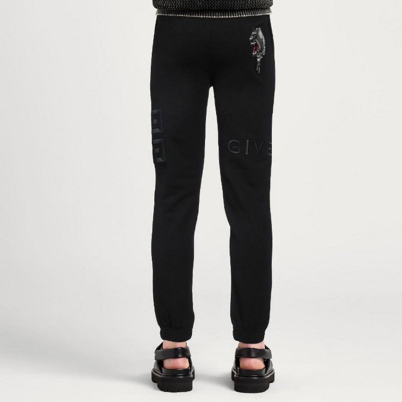 💎Han's house精品服飾💎GIVENCHY 紀梵希 Logo 立體 刺繡 長褲 縮口 棉褲-3