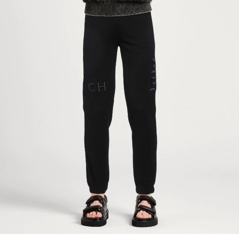 💎Han's house精品服飾💎GIVENCHY 紀梵希 Logo 立體 刺繡 長褲 縮口 棉褲-5