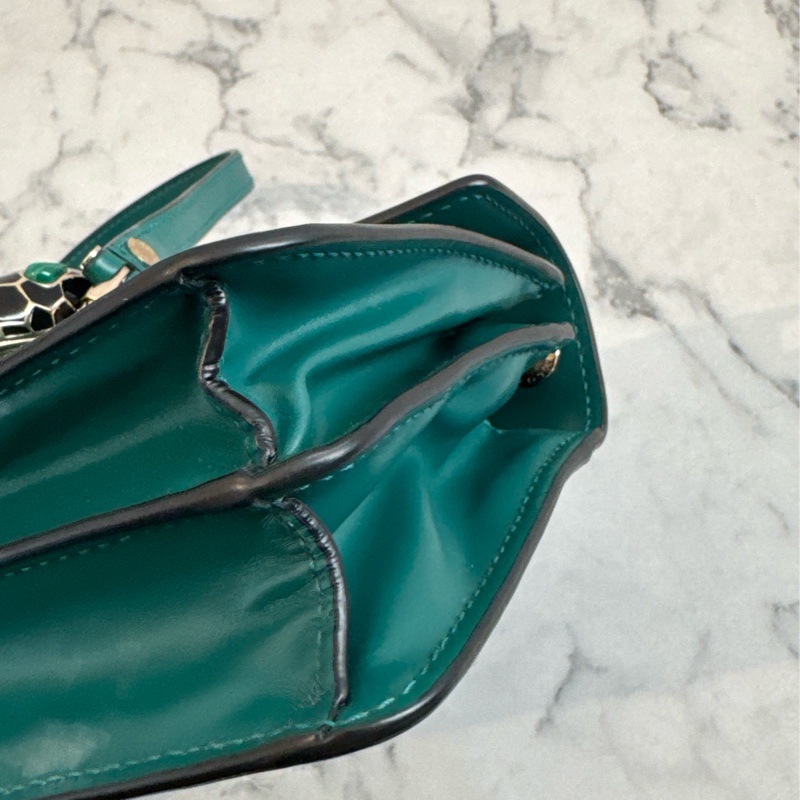 Bvlgari綠色內紫橫式蛇頭鏈包 經典款🫶-8