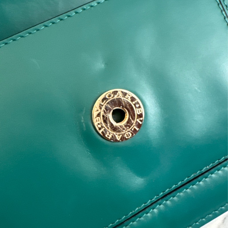 Bvlgari綠色內紫橫式蛇頭鏈包 經典款🫶-18