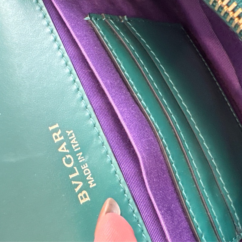 Bvlgari綠色內紫橫式蛇頭鏈包 經典款🫶-27