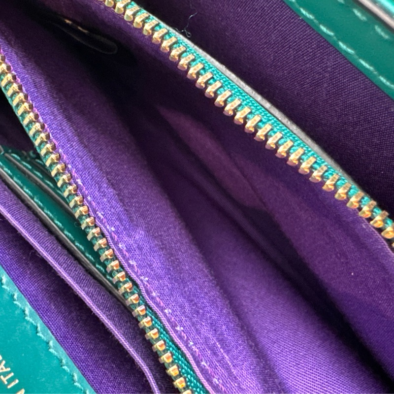 Bvlgari綠色內紫橫式蛇頭鏈包 經典款🫶-30