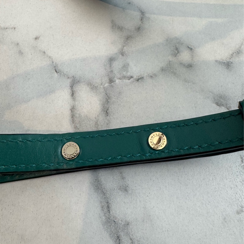 Bvlgari綠色內紫橫式蛇頭鏈包 經典款🫶-43