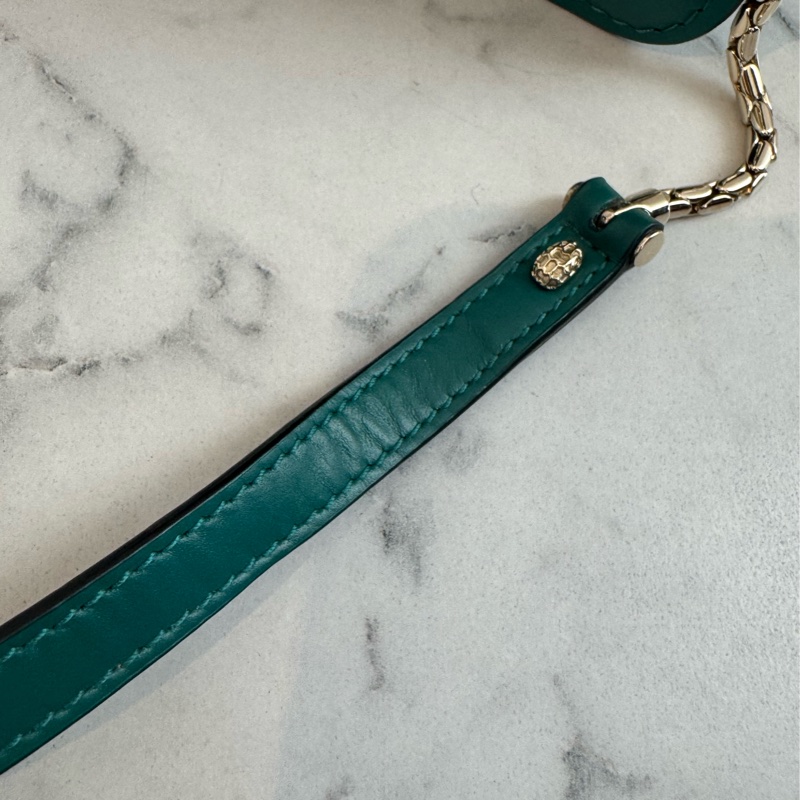 Bvlgari綠色內紫橫式蛇頭鏈包 經典款🫶-46