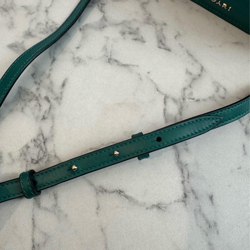 Bvlgari綠色內紫橫式蛇頭鏈包 經典款🫶-47