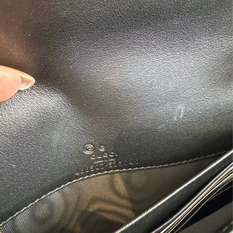 Gucci黑壓紋釦式手拿包/長夾/斜背包-18