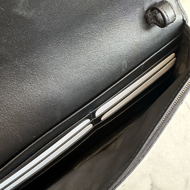 Gucci黑壓紋釦式手拿包/長夾/斜背包-19