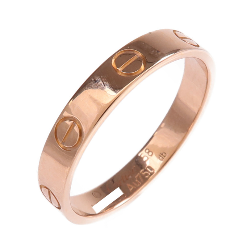 CARTIER 18K玫瑰金Mini Love Ring戒指Cartier#58/US#8.25-0