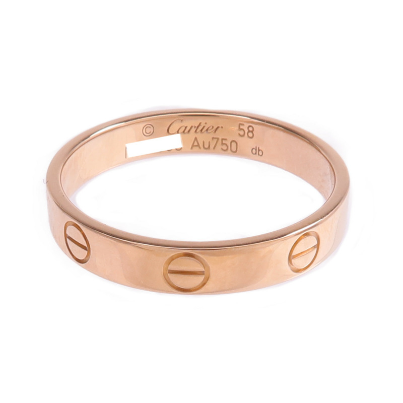 CARTIER 18K玫瑰金Mini Love Ring戒指Cartier#58/US#8.25-1