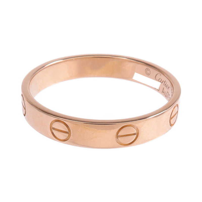 CARTIER 18K玫瑰金Mini Love Ring戒指Cartier#58/US#8.25-2