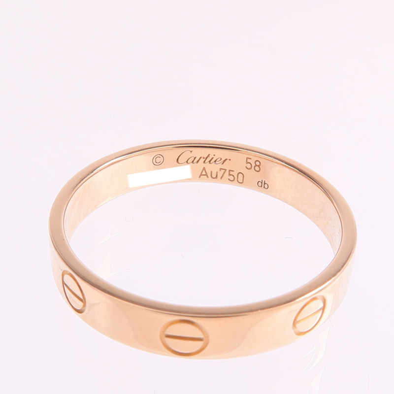 CARTIER 18K玫瑰金Mini Love Ring戒指Cartier#58/US#8.25-4