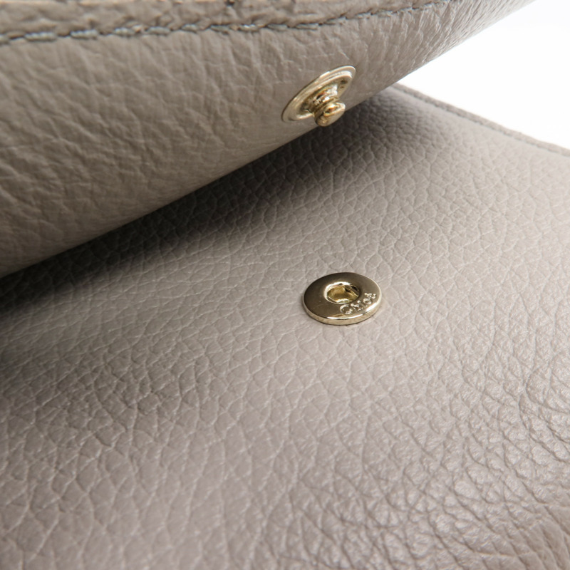 Chloe 牛皮皮革Wallet金扣錢包-15