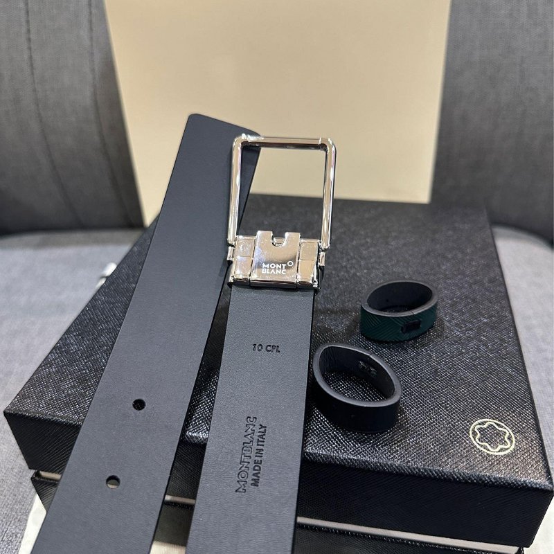 💎Han's house精品服飾💎MONTBLANC 萬寶龍 雙面皮帶 寬3.5  可自行剪短 原價11100-4