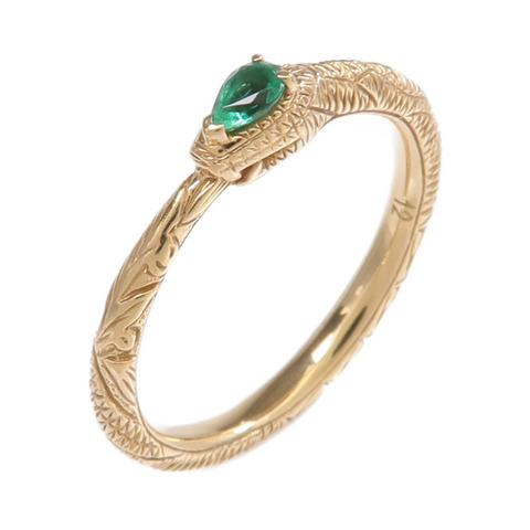 GUCCI 18K黃金Ouroboros戒指US#6