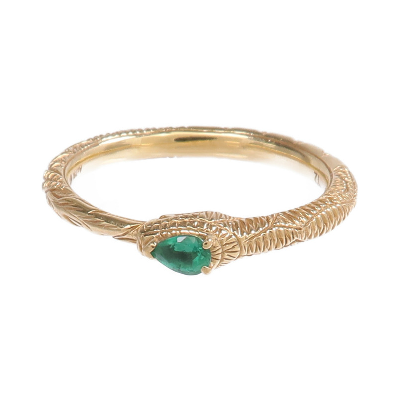 GUCCI 18K黃金Ouroboros戒指US#6-1