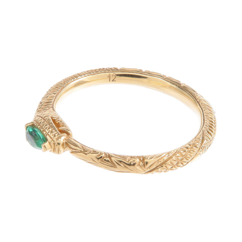 GUCCI 18K黃金Ouroboros戒指US#6-5