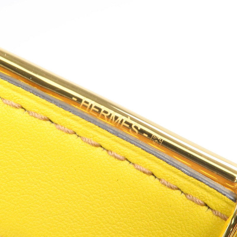 HERMES Epsom/Swift皮革Caleche Belt 85cm金扣皮帶Gold/Jaune de Naples-6