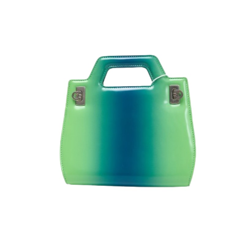 Ferragamo Wanda 迷你手提包 附肩帶 藍綠漸變色-1