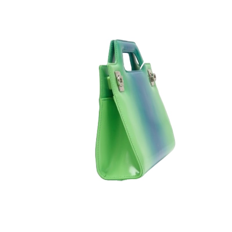 Ferragamo Wanda 迷你手提包 附肩帶 藍綠漸變色-3