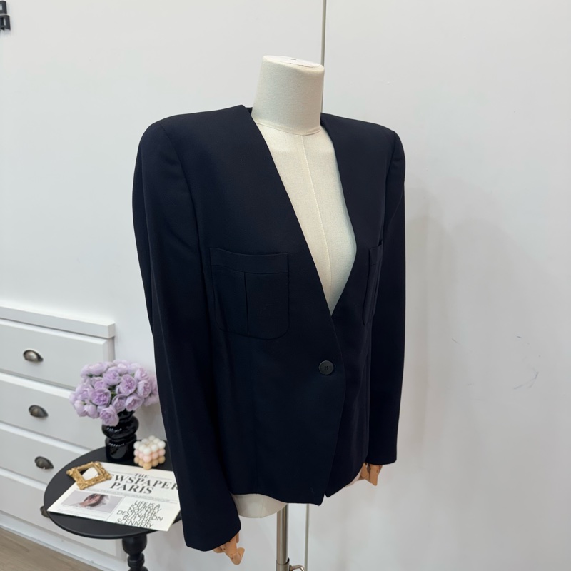 Giorgio Armani 深藍色女士西裝外套 vintage 二手-4