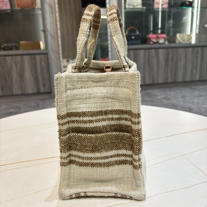 *SHIHNA名牌精品* CELINE CABAS THAIS 咖色條紋托特包-3