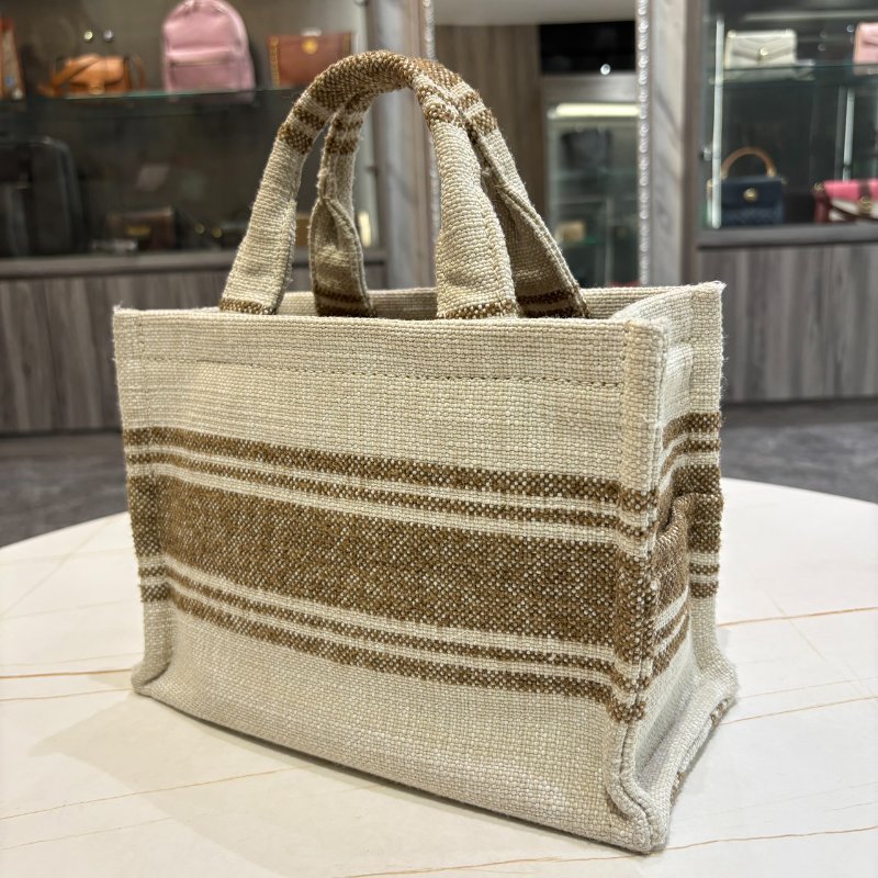 *SHIHNA名牌精品* CELINE CABAS THAIS 咖色條紋托特包-4