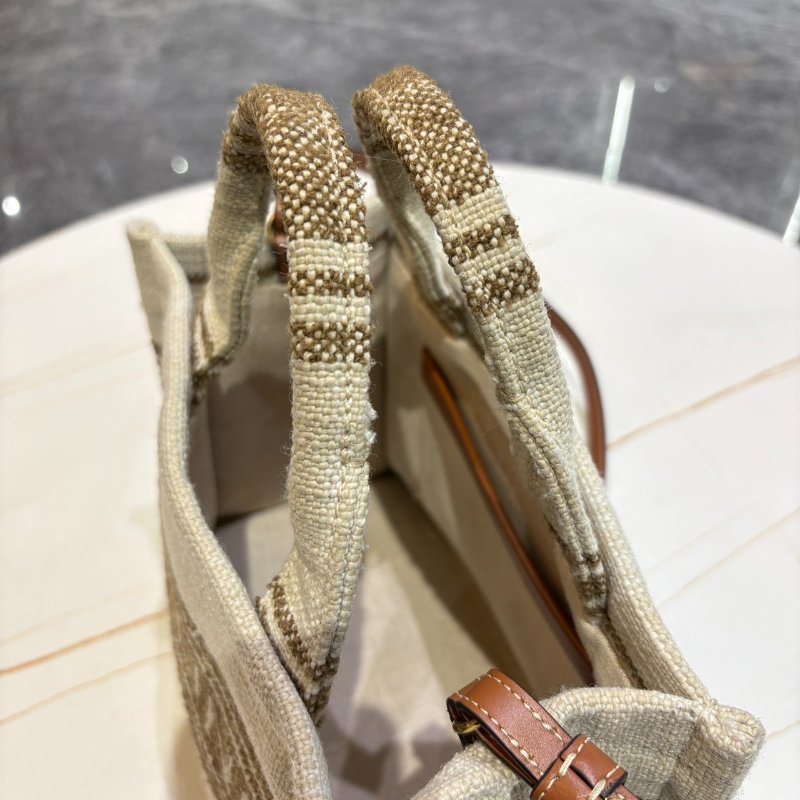 *SHIHNA名牌精品* CELINE CABAS THAIS 咖色條紋托特包-5