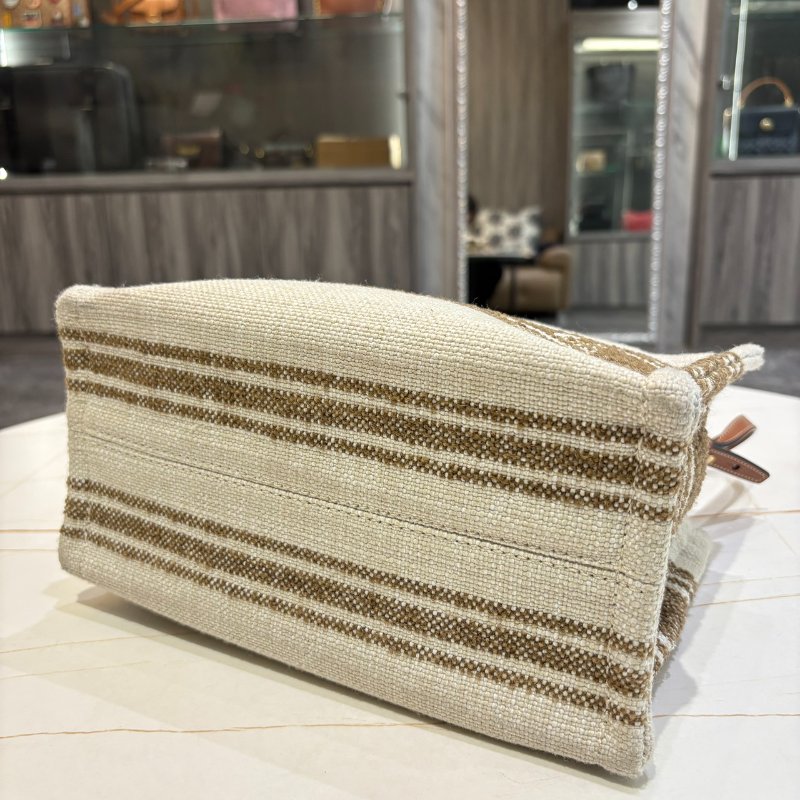 *SHIHNA名牌精品* CELINE CABAS THAIS 咖色條紋托特包-6