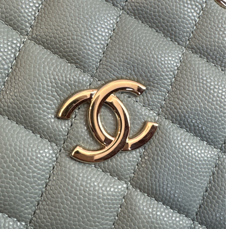 Chanel藍灰荔枝方型肩背包 超美✨✨-9