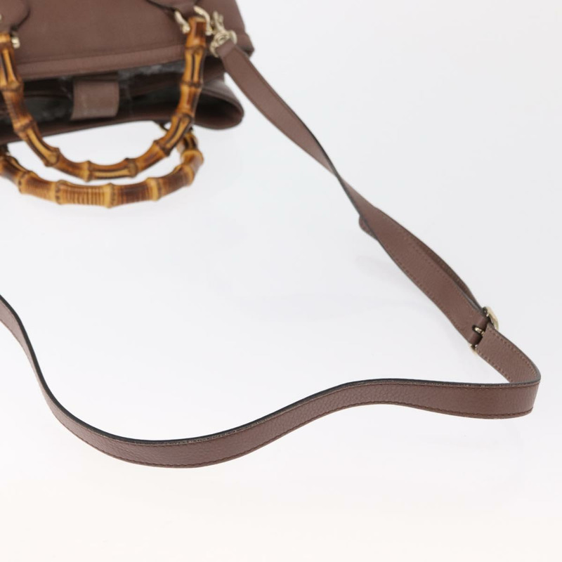 【日本直送】GUCCI 竹節手提包 皮革 兩用 粉金 308360 正品 ep12689-8