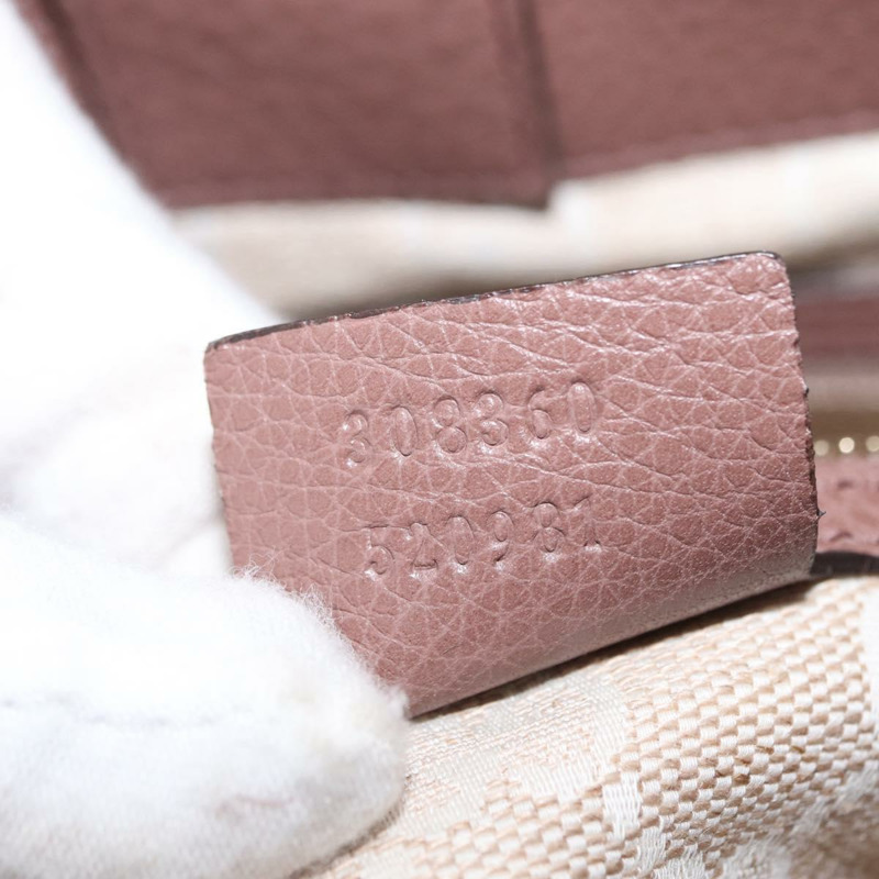 【日本直送】GUCCI 竹節手提包 皮革 兩用 粉金 308360 正品 ep12689-11