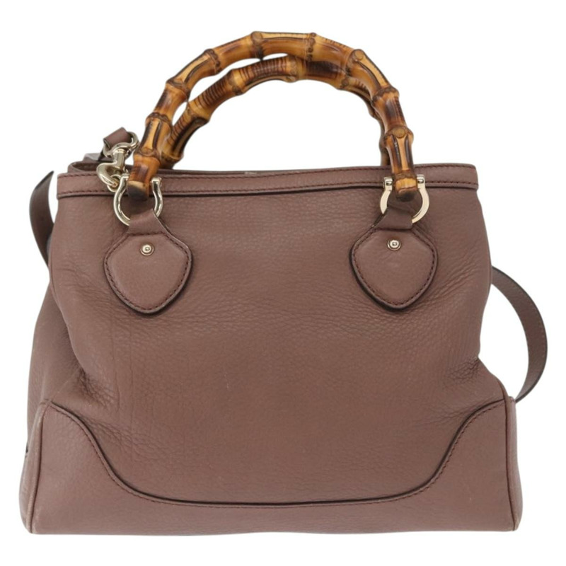 【日本直送】GUCCI 竹節手提包 皮革 兩用 粉金 308360 正品 ep12689-12