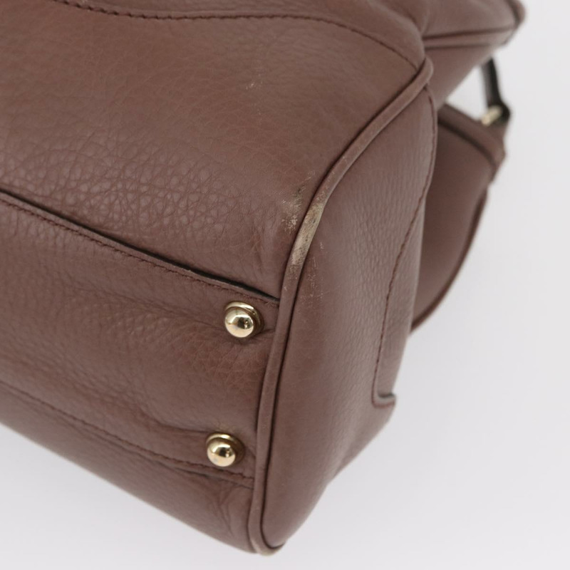 【日本直送】GUCCI 竹節手提包 皮革 兩用 粉金 308360 正品 ep12689-14